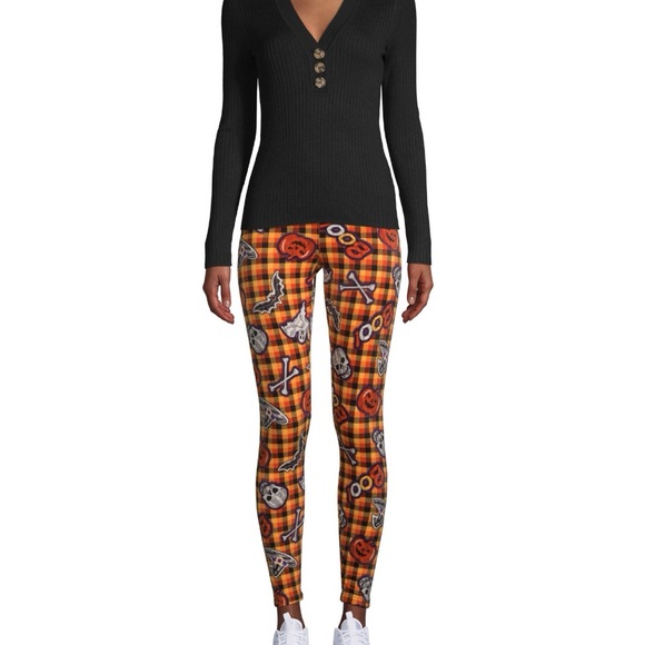 Juniors' Halloween Velour Leggings - Picture 5 of 7